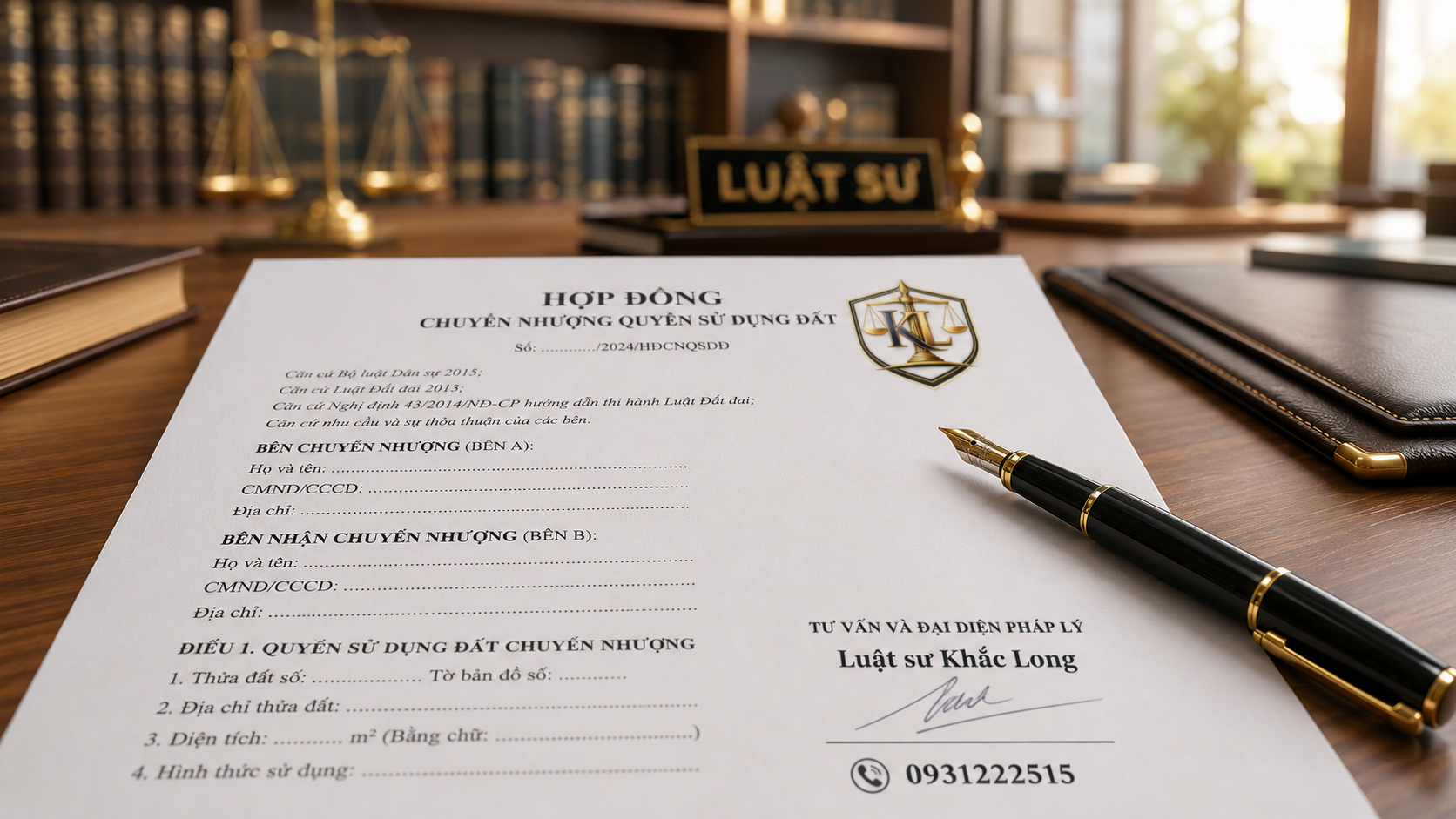 Mẫu hợp đồng mua bán đất đơn giản chuẩn pháp lý